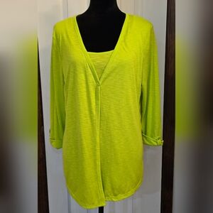 Kim Rogers Bright Green Button Down Shirt
